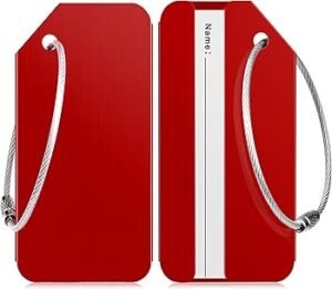 Luggage Tags for Suitcases Aluminum Privacy Protection Bag Tags Luggage Identifier Travel Accessories Essentials Red