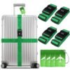 71f6pZmUK4L Luggage Straps and 4 Pack Luggage Tags Green