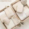 Travel Luggage Packing Organizer Bags Beige