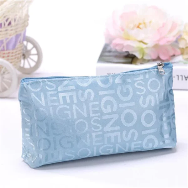 Portable Women Cosmetic Bag Cute Beauty Zipper Travel Letter Makeup Bags Pouch Toiletry Organizer Holder